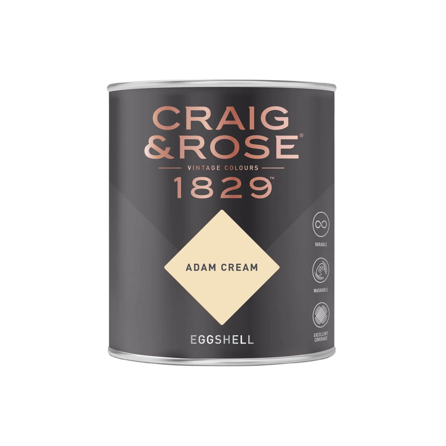 Craig & Rose 1829 Eggshell Paint Adam Cream - 750ml 4 Craig & Rose 1829 Eggshell Paint Adam Cream - 750ml - Image 2