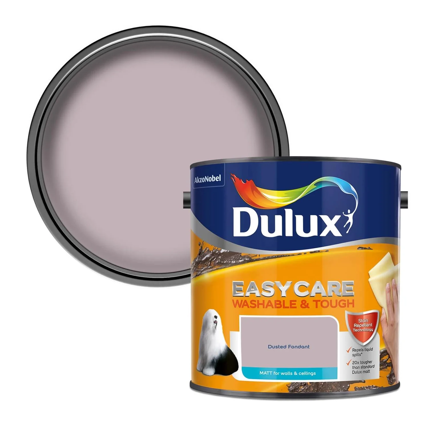 Dulux Easycare Washable & Tough Matt Paint Dusted Fondant - 2.5L 3 Dulux Easycare Washable & Tough Matt Paint Dusted Fondant - 2.5L