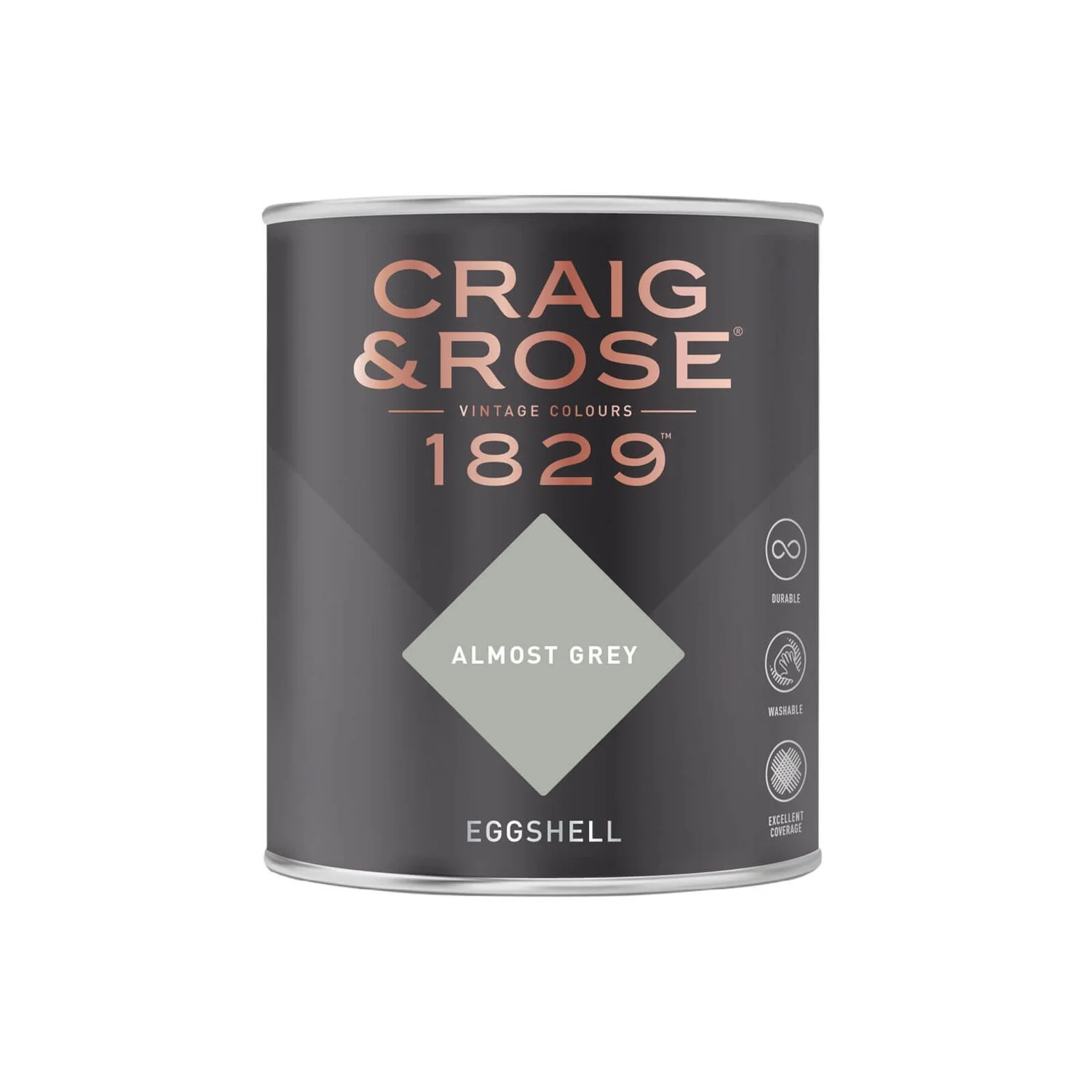 Craig & Rose 1829 Eggshell Paint Almost Grey - 750ml 4 Craig & Rose 1829 Eggshell Paint Almost Grey - 750ml - Image 2
