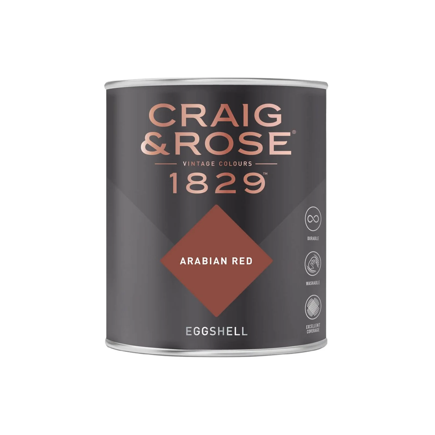 Craig & Rose 1829 Eggshell Paint Arabian Red - 750ml 4 Craig & Rose 1829 Eggshell Paint Arabian Red - 750ml - Image 2