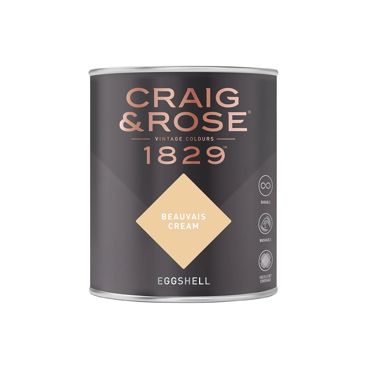 Craig & Rose 1829 Eggshell Paint Beauvais Cream - 750ml 4 Craig & Rose 1829 Eggshell Paint Beauvais Cream - 750ml - Image 2