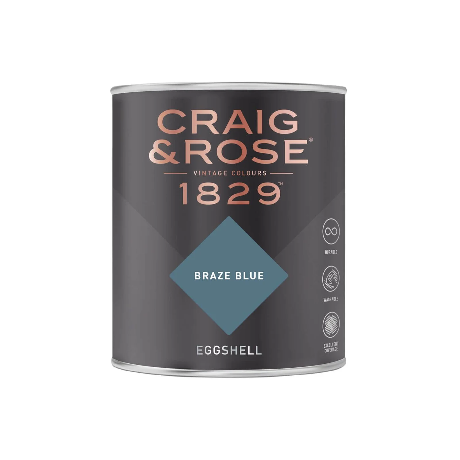 Craig & Rose 1829 Eggshell Paint Braze Blue - 750ml 4 Craig & Rose 1829 Eggshell Paint Braze Blue - 750ml - Image 2