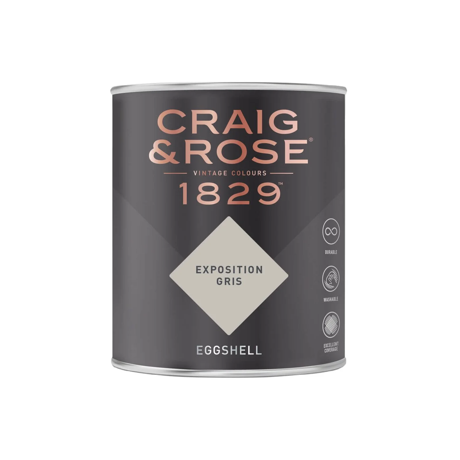 Craig & Rose 1829 Eggshell Paint Exposition Gris - 750ml 4 Craig & Rose 1829 Eggshell Paint Exposition Gris - 750ml - Image 2