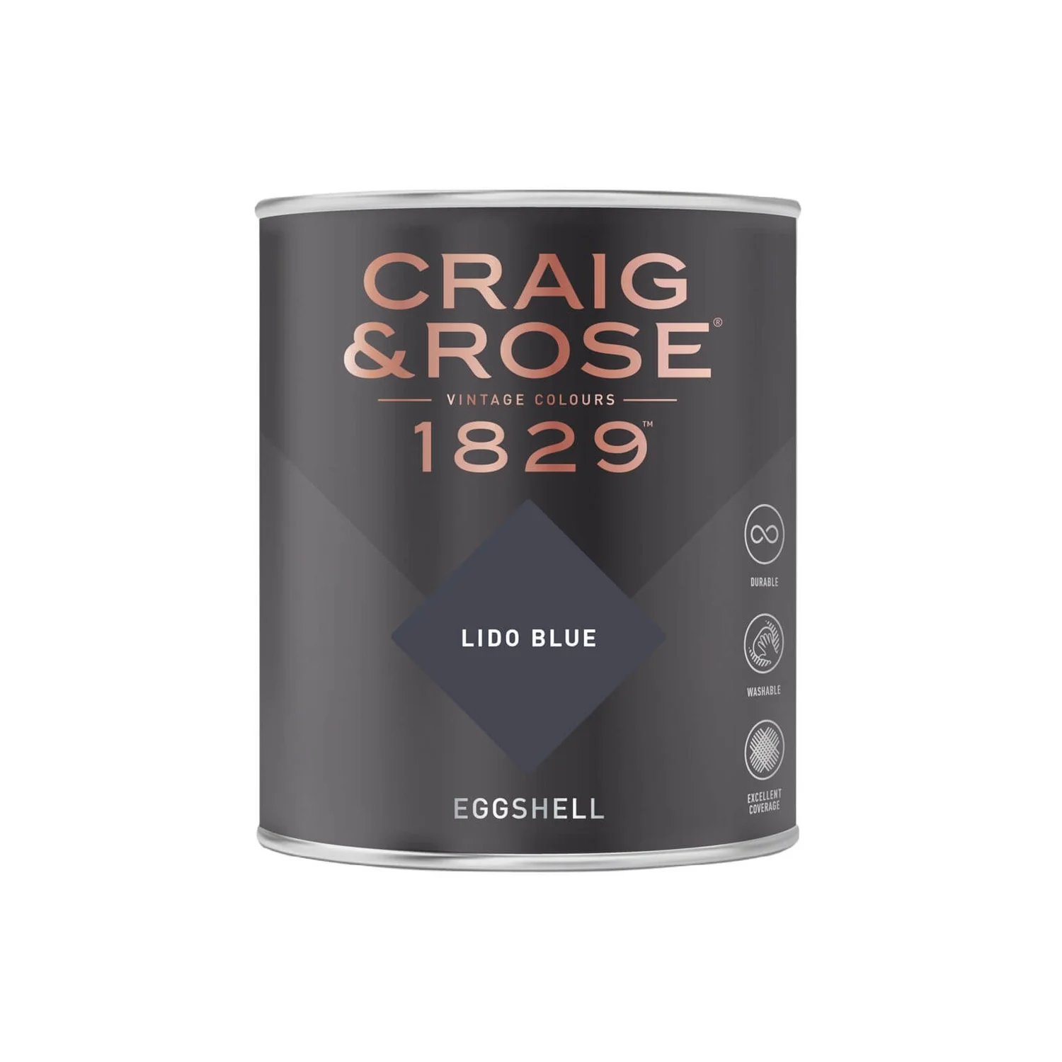 Craig & Rose 1829 Eggshell Paint Lido Blue - 750ml 4 Craig & Rose 1829 Eggshell Paint Lido Blue - 750ml - Image 2