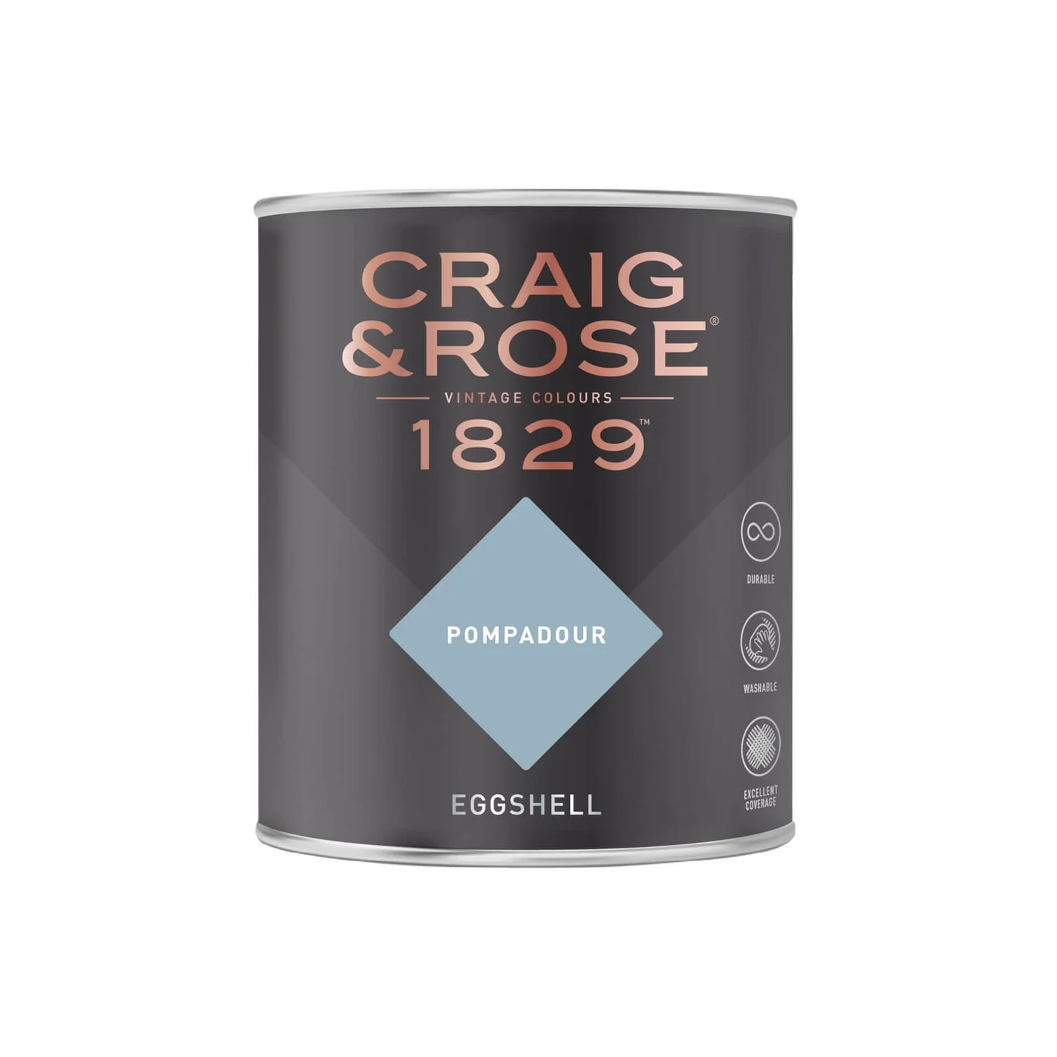 Craig & Rose 1829 Eggshell Paint Pompadour - 750ml 4 Craig & Rose 1829 Eggshell Paint Pompadour - 750ml - Image 2