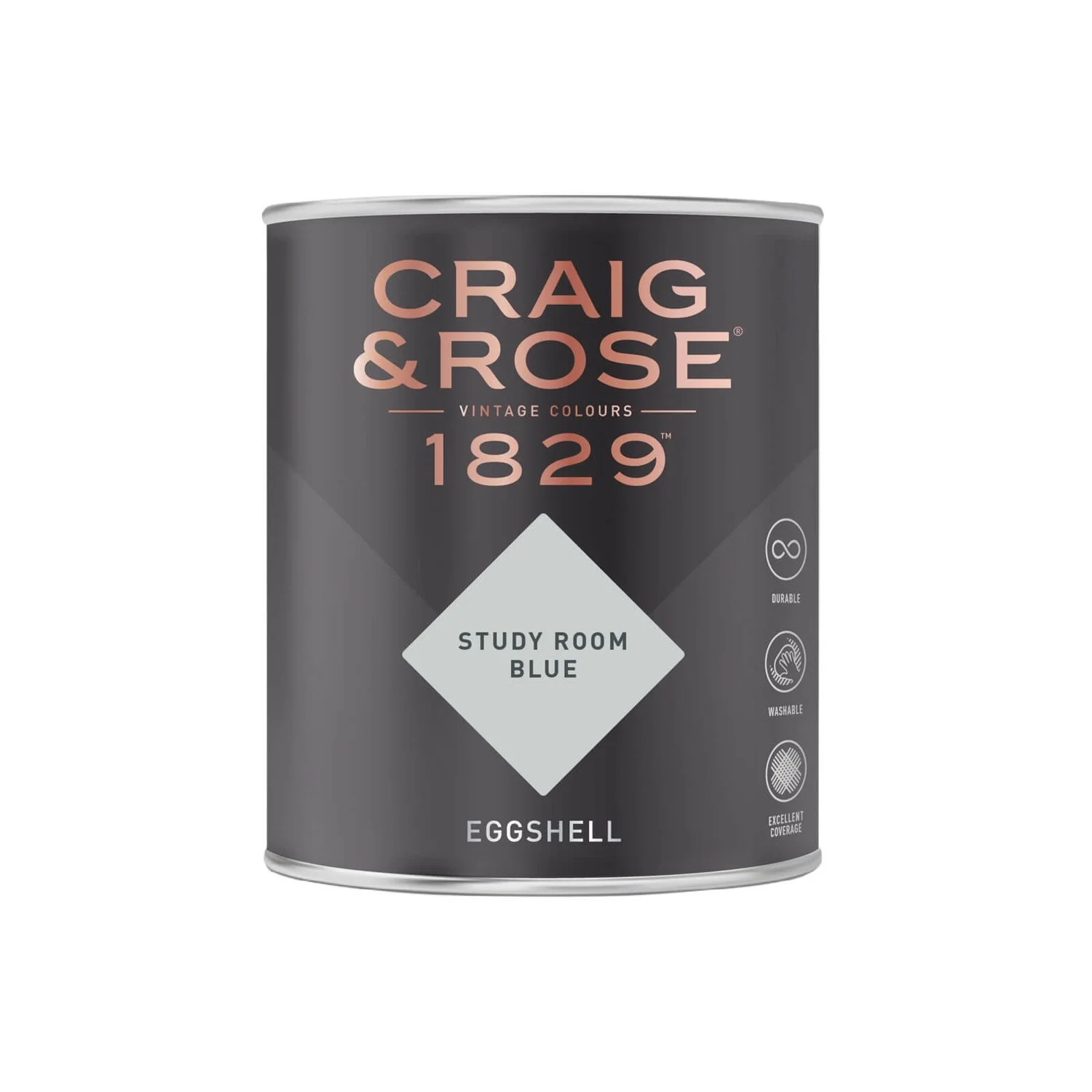 Craig & Rose 1829 Eggshell Paint Study Room Blue - 750ml 4 Craig & Rose 1829 Eggshell Paint Study Room Blue - 750ml - Image 2