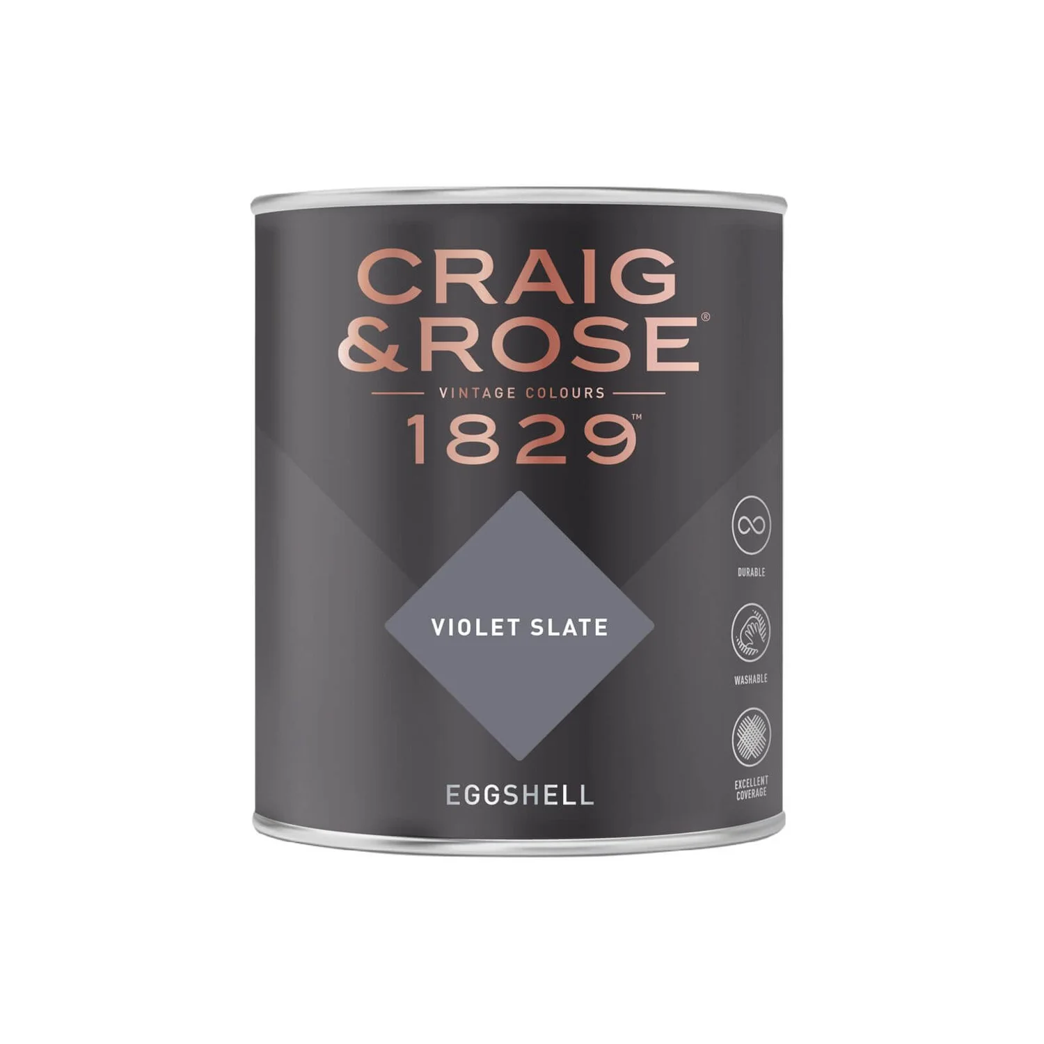 Craig & Rose 1829 Eggshell Paint Violet Slate - 750ml 4 Craig & Rose 1829 Eggshell Paint Violet Slate - 750ml - Image 2