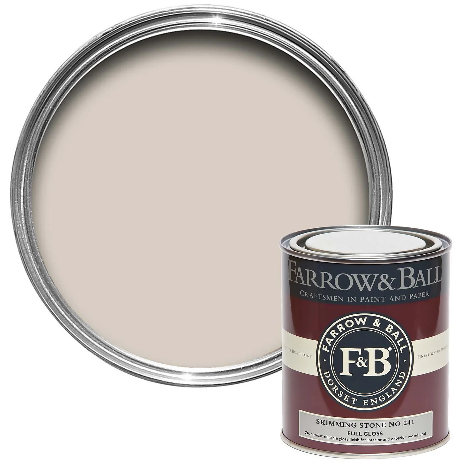 Farrow & Ball Full Gloss Paint Skimming Stone - 750ml 3 Farrow & Ball Full Gloss Paint Skimming Stone - 750ml