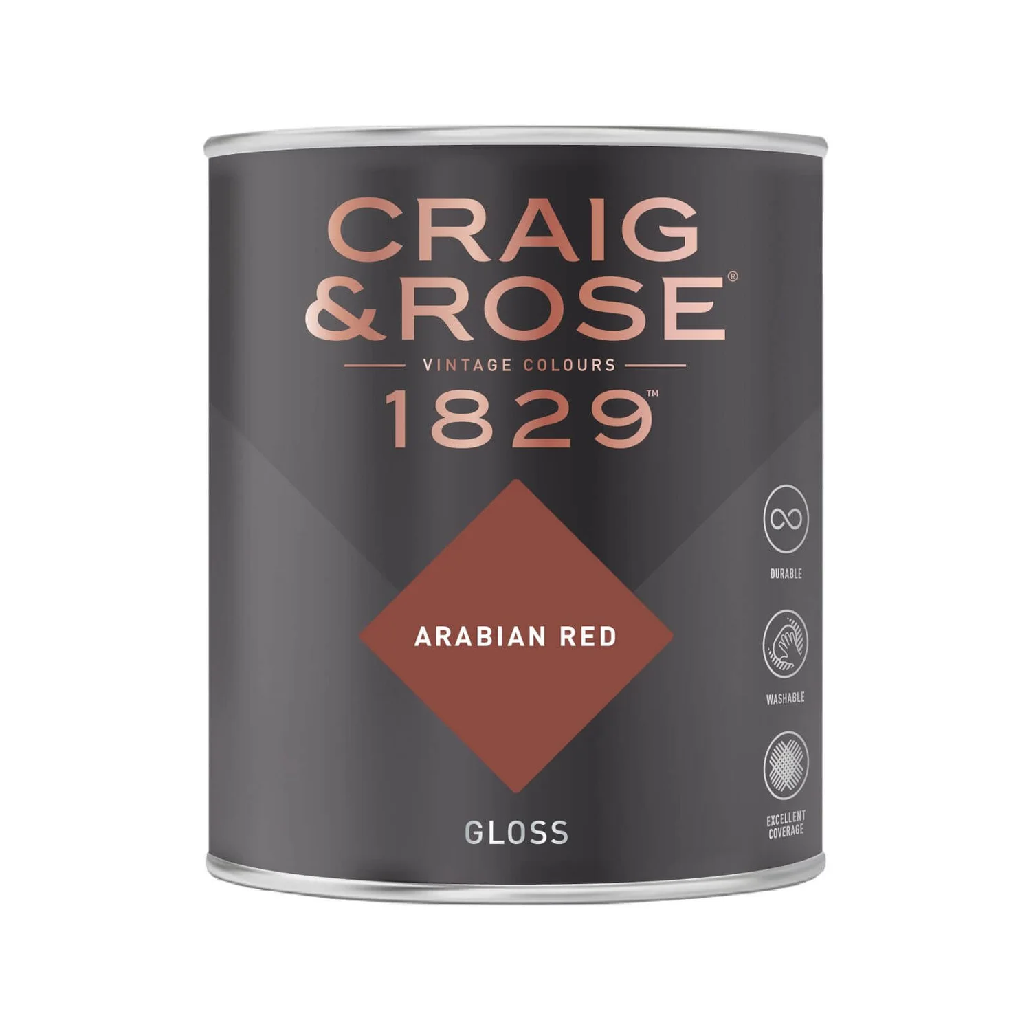 Craig & Rose 1829 Gloss Paint Arabian Red - 750ml 4 Craig & Rose 1829 Gloss Paint Arabian Red - 750ml - Image 2