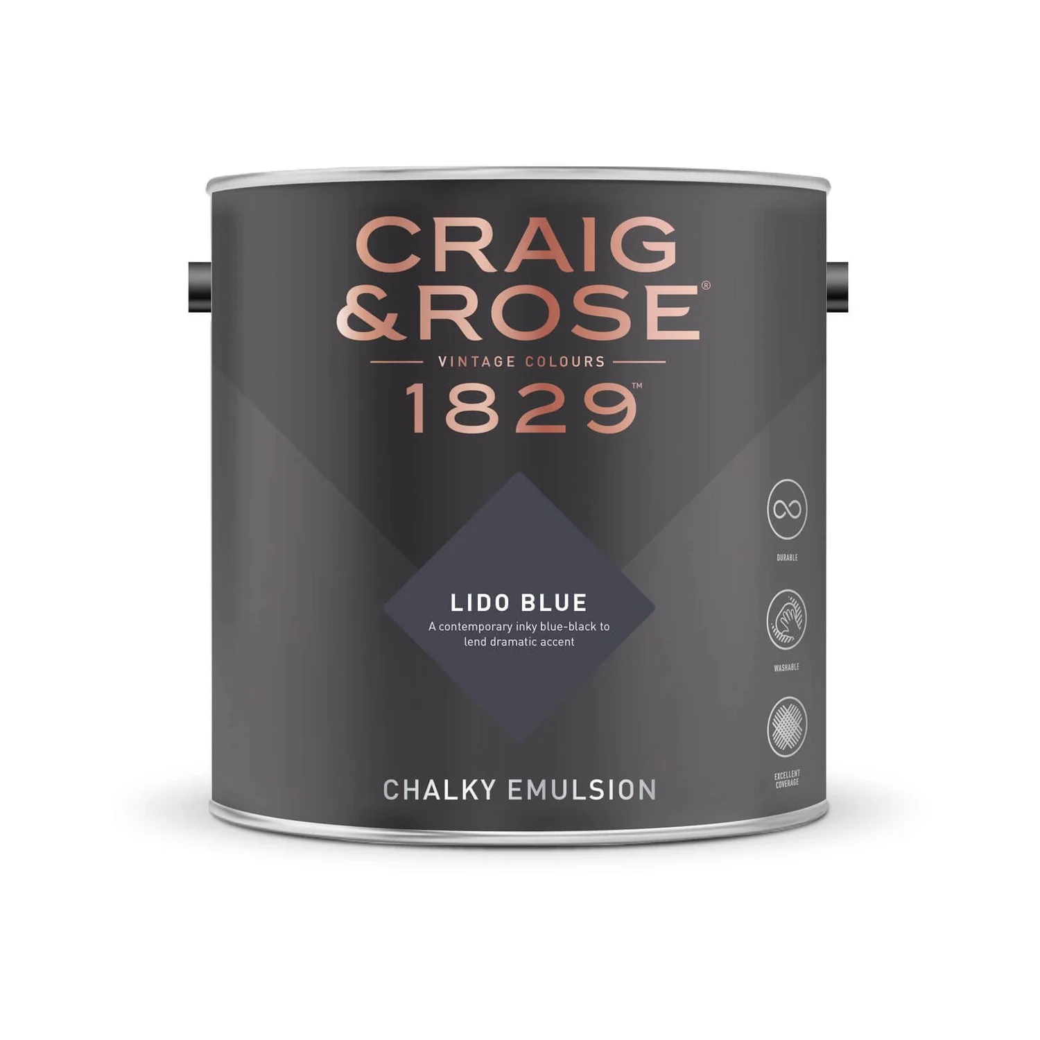 Craig & Rose 1829 Chalky Emulsion Paint Lido Blue - 2.5L 4 Craig & Rose 1829 Chalky Emulsion Paint Lido Blue - 2.5L - Image 2