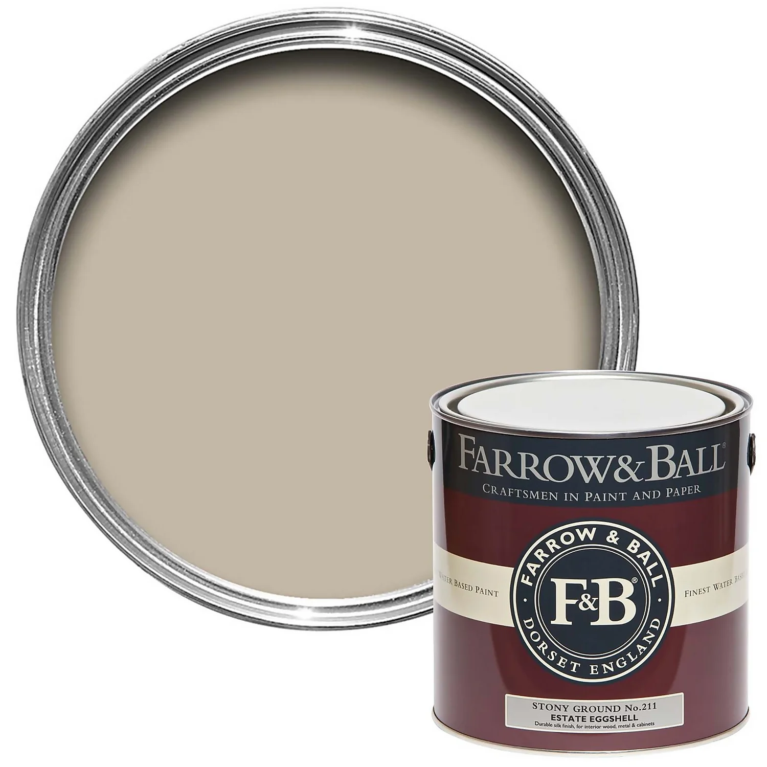 Farrow & Ball Estate Eggshell Paint Stony Ground - 2.5L 3 Farrow & Ball Estate Eggshell Paint Stony Ground - 2.5L