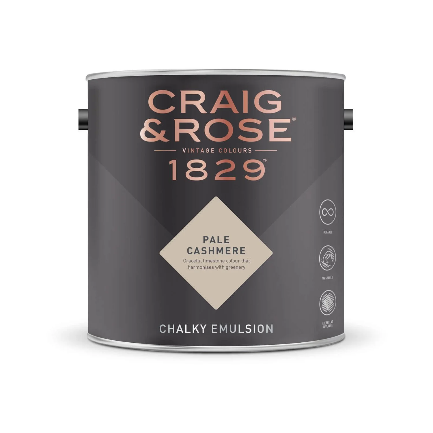 Craig & Rose 1829 Chalky Matt Emulsion Paint Pale Cashmere - 2.5L 4 Craig & Rose 1829 Chalky Matt Emulsion Paint Pale Cashmere - 2.5L - Image 2