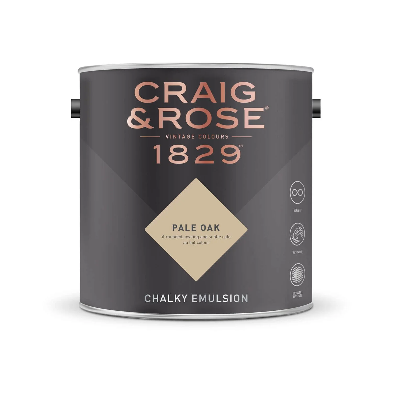 Craig & Rose 1829 Chalky Matt Emulsion Paint Pale Oak - 2.5L 4 Craig & Rose 1829 Chalky Matt Emulsion Paint Pale Oak - 2.5L - Image 2