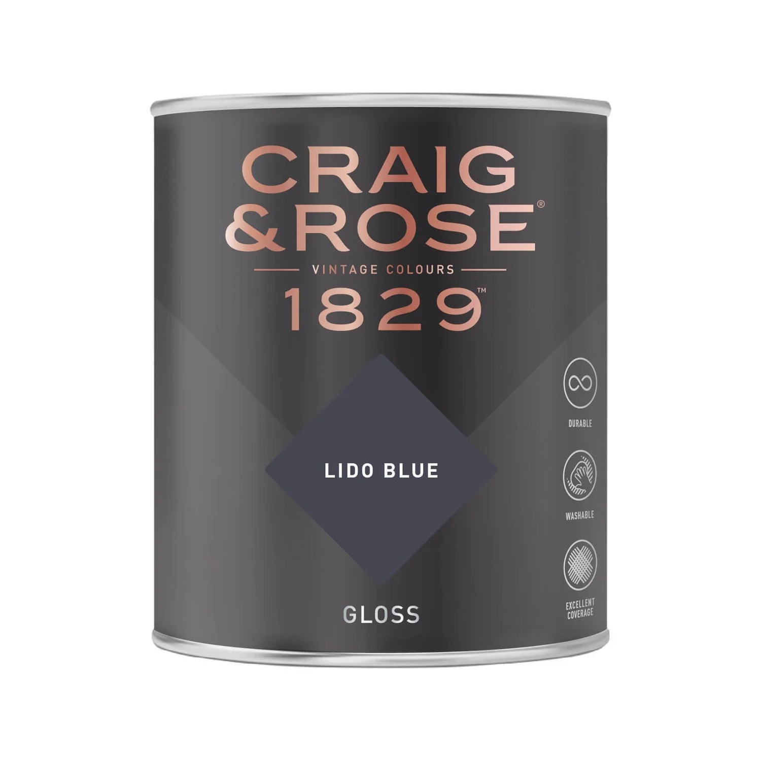 Craig & Rose 1829 Gloss Paint Lido Blue -750ml 4 Craig & Rose 1829 Gloss Paint Lido Blue -750ml - Image 2