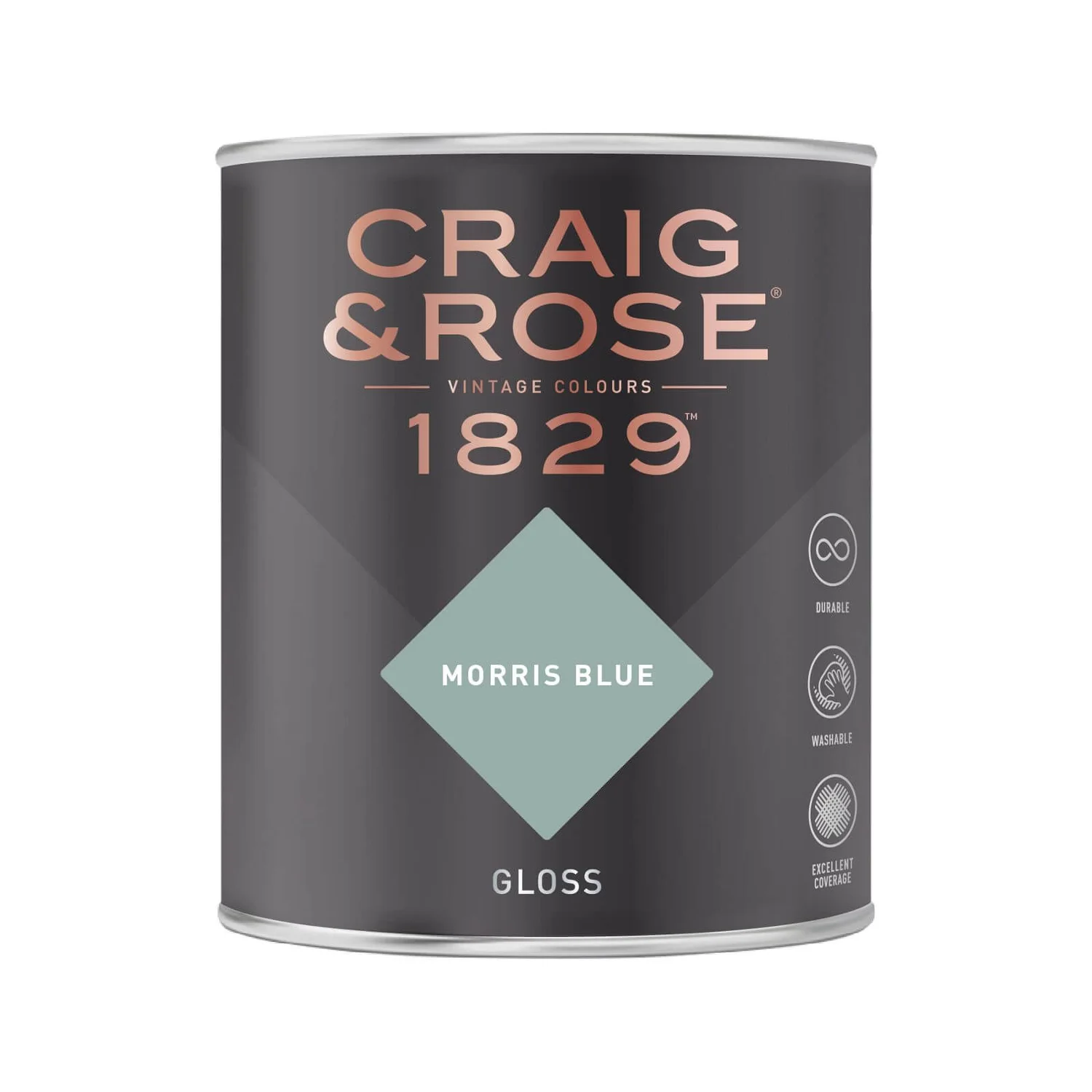 Craig & Rose 1829 Gloss Paint Morris Blue - 750ml 4 Craig & Rose 1829 Gloss Paint Morris Blue - 750ml - Image 2