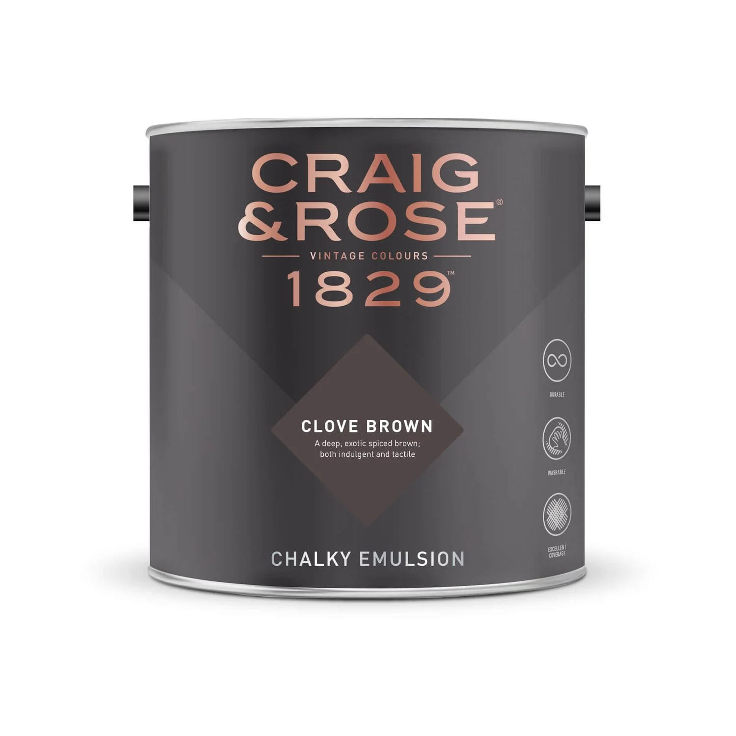 Craig & Rose 1829 Chalky Matt Emulsion Paint Clove Brown - Tester 50ml 4 Craig & Rose 1829 Chalky Matt Emulsion Paint Clove Brown - Tester 50ml - Image 2