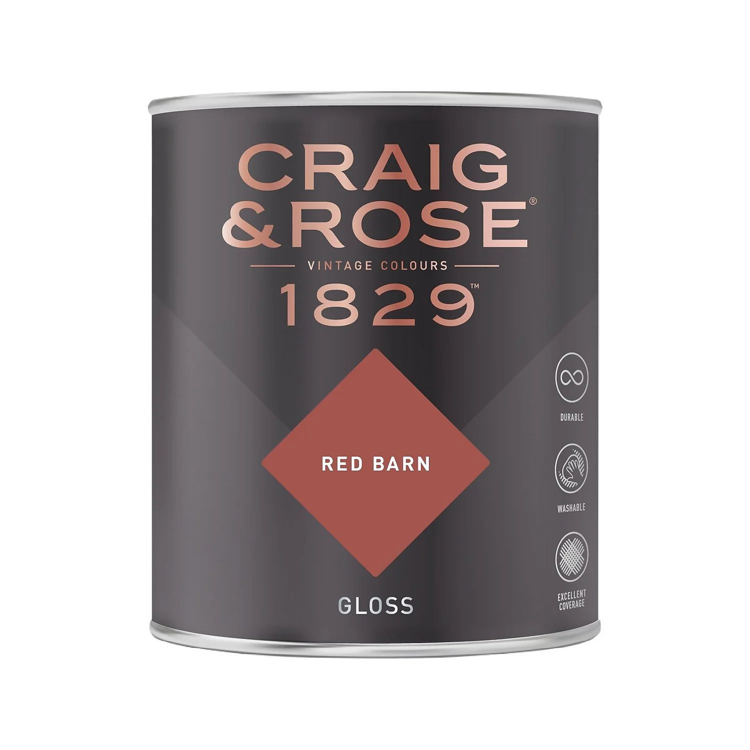 Craig & Rose 1829 Gloss Paint Red Barn - 750ml 4 Craig & Rose 1829 Gloss Paint Red Barn - 750ml - Image 2