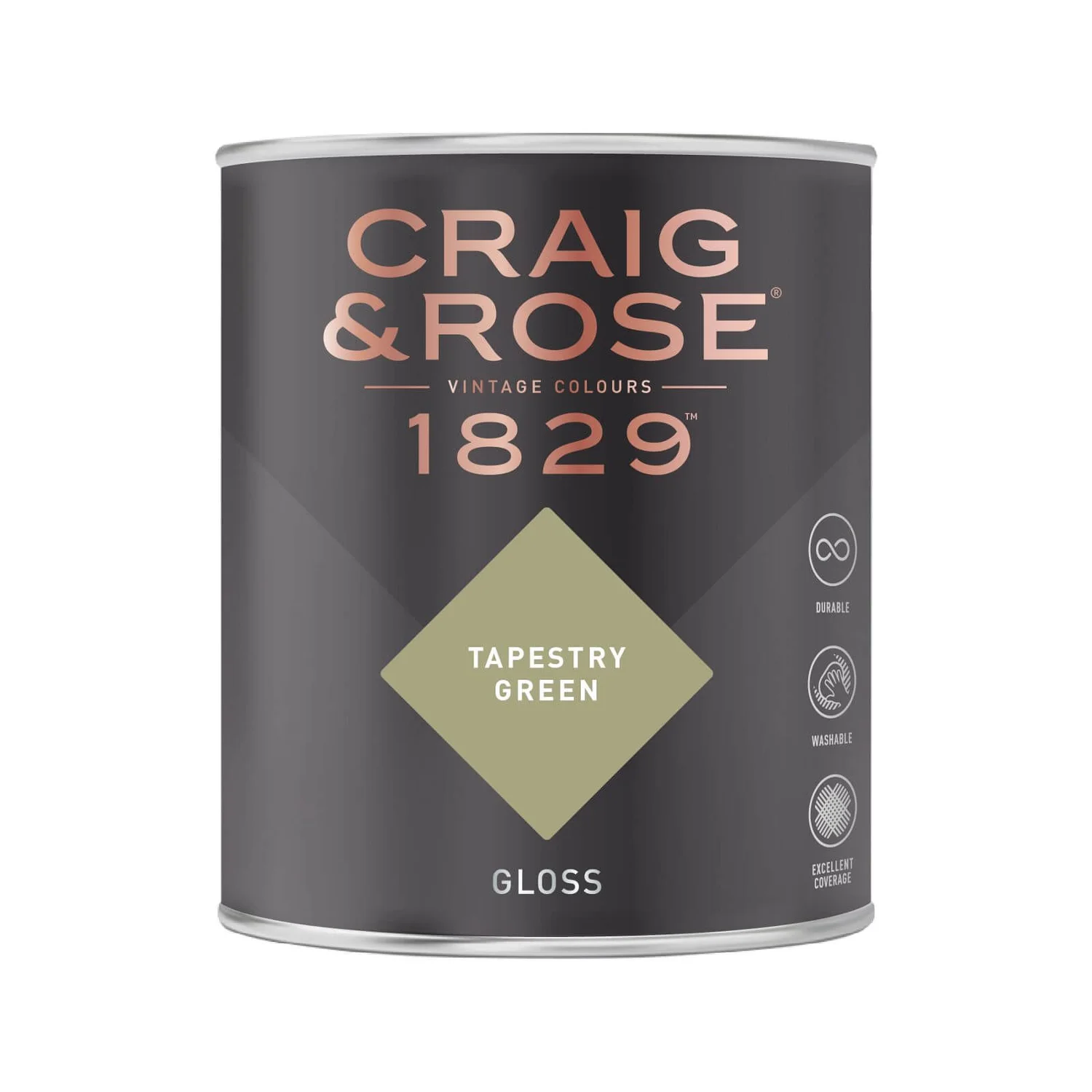 Craig & Rose 1829 Gloss Paint Tapestry Green - 750ml 4 Craig & Rose 1829 Gloss Paint Tapestry Green - 750ml - Image 2
