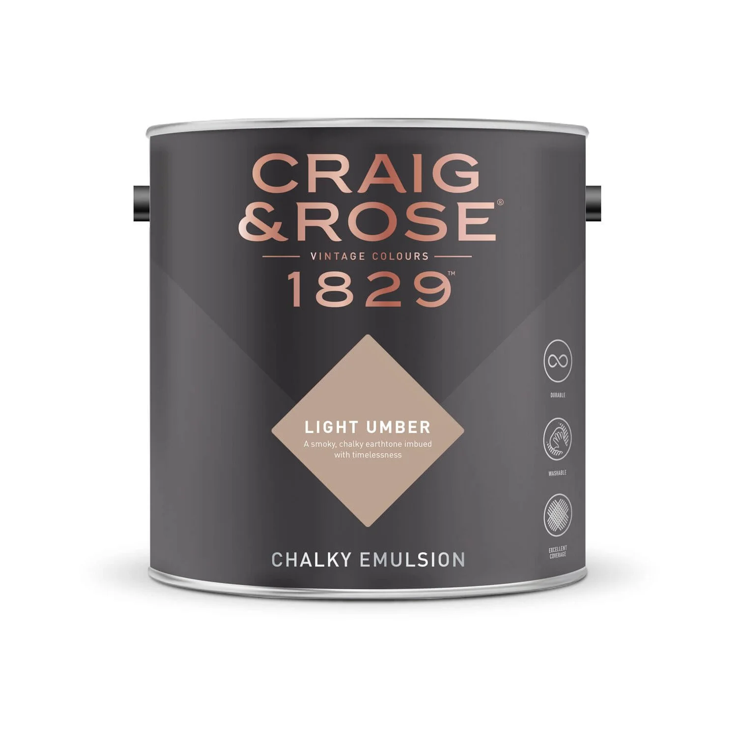 Craig & Rose 1829 Chalky Emulsion Paint Light Umber - Tester 50ml 4 Craig & Rose 1829 Chalky Emulsion Paint Light Umber - Tester 50ml - Image 2