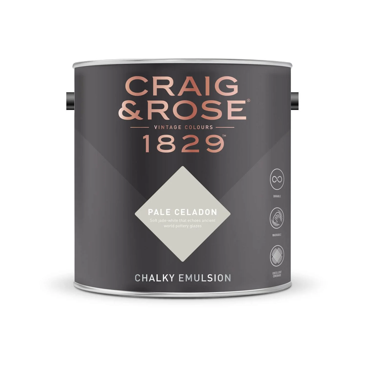 Craig & Rose 1829 Chalky Emulsion Paint Pale Celadon - Tester 50ml 4 Craig & Rose 1829 Chalky Emulsion Paint Pale Celadon - Tester 50ml - Image 2
