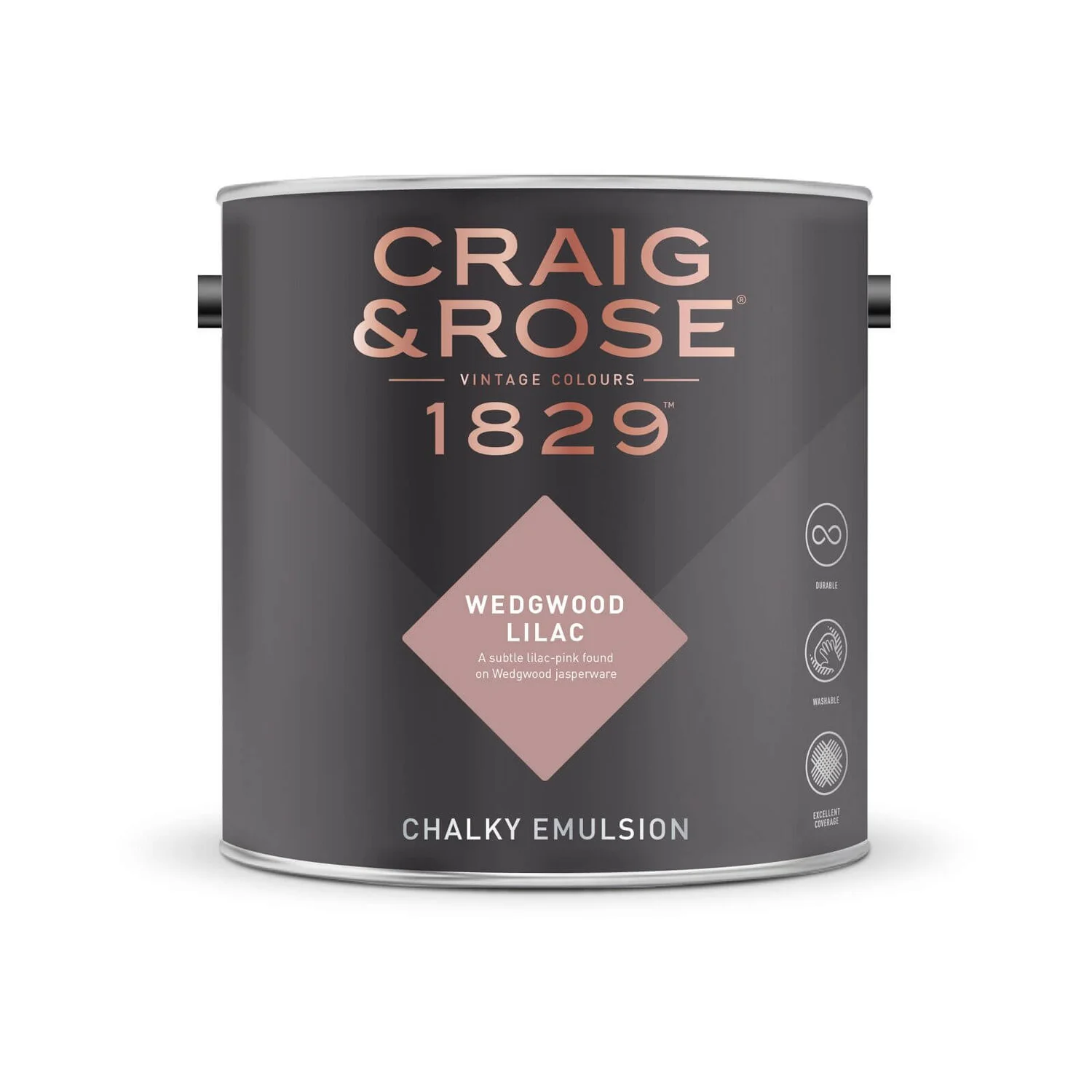 Craig & Rose 1829 Chalky Emulsion Paint Wedgwood Lilac - Tester 50ml 4 Craig & Rose 1829 Chalky Emulsion Paint Wedgwood Lilac - Tester 50ml - Image 2