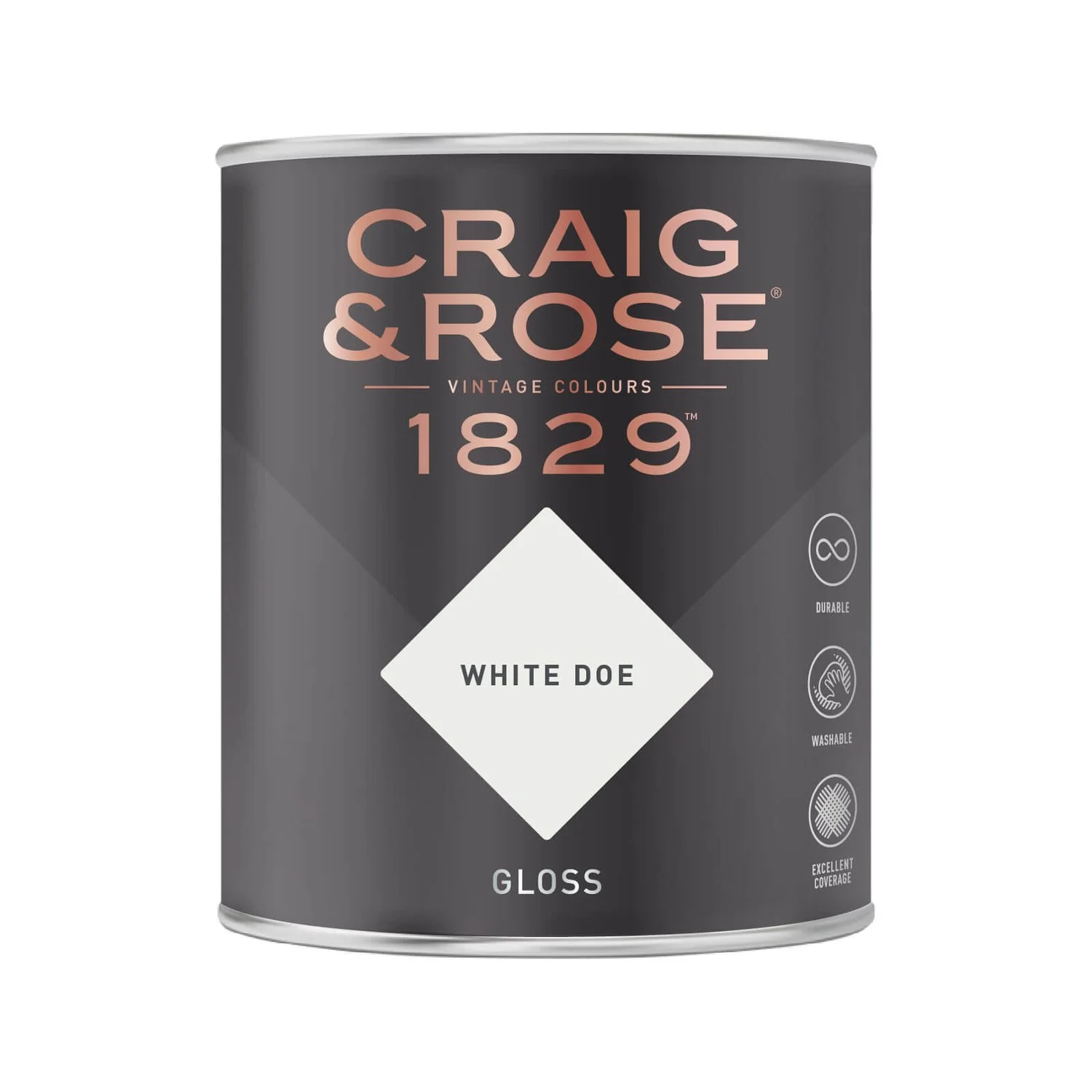 Craig & Rose 1829 Gloss Paint White Doe - 750ml 4 Craig & Rose 1829 Gloss Paint White Doe - 750ml - Image 2