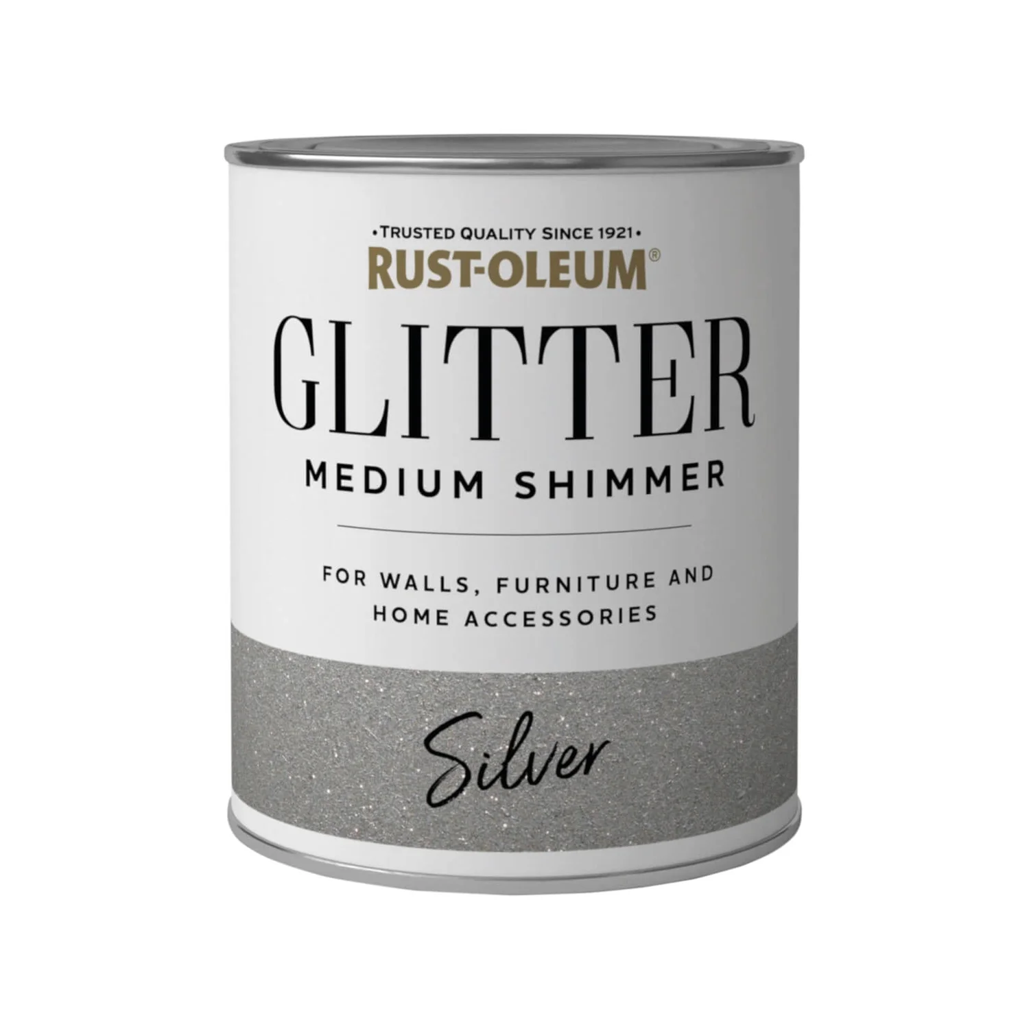 Rust-Oleum Medium Shimmer Silver Glitter - 750ml 3 Rust-Oleum Medium Shimmer Silver Glitter - 750ml