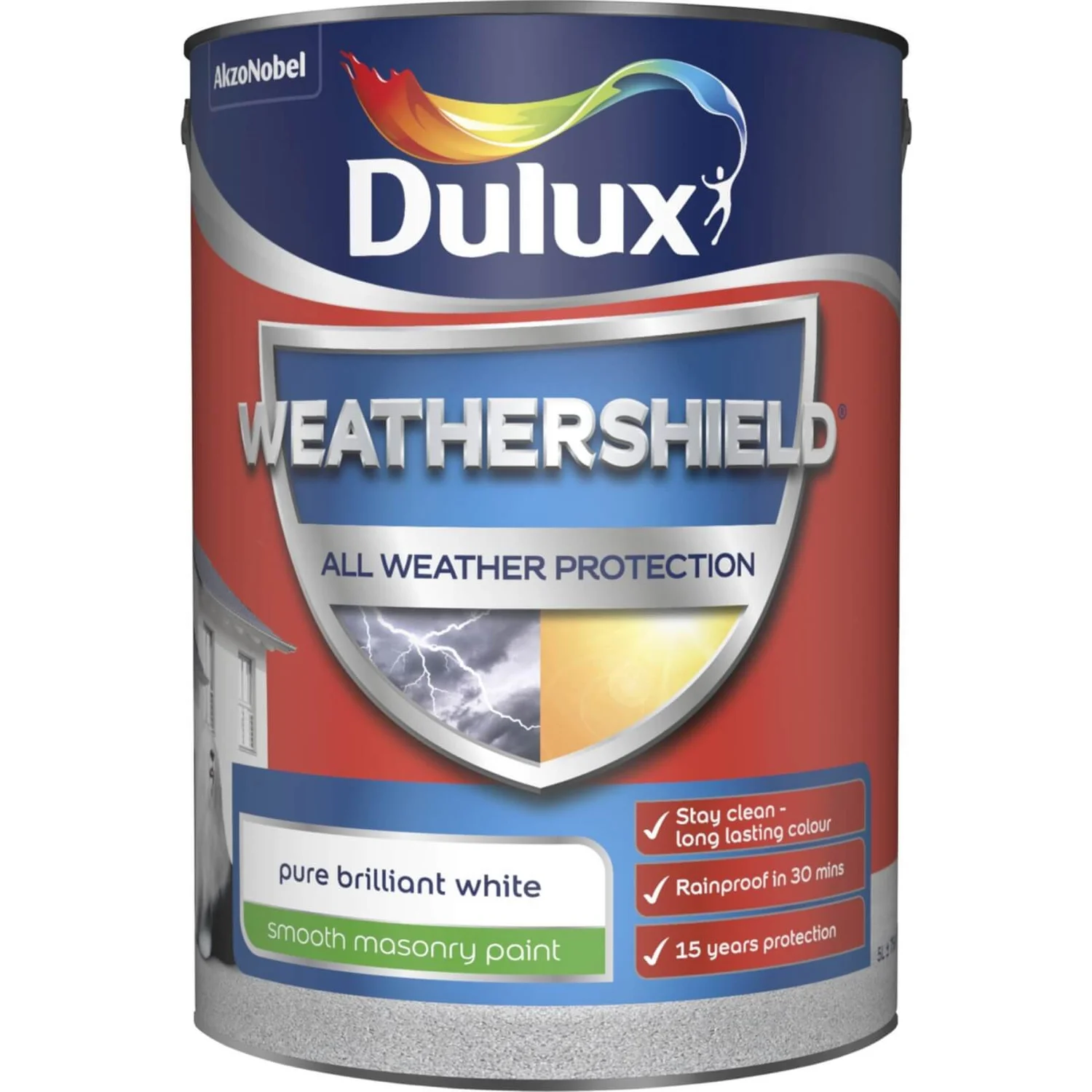 Dulux Weathershield All Weather Smooth Masonry Paint Pure Brilliant White - 5L 3 Dulux Weathershield All Weather Smooth Masonry Paint Pure Brilliant White - 5L