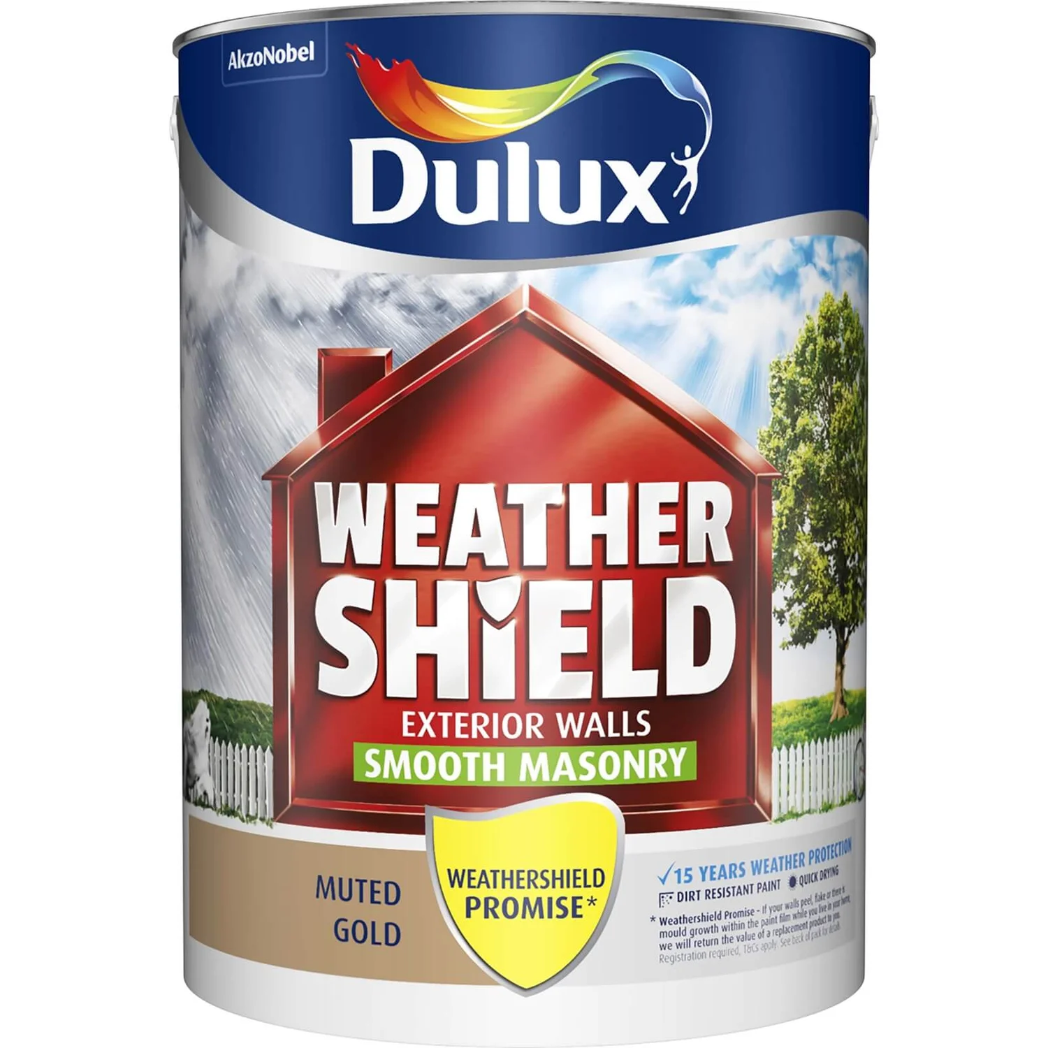 Dulux Weathershield Masonry Paint Muted Gold - 5L 3 Dulux Weathershield Masonry Paint Muted Gold - 5L