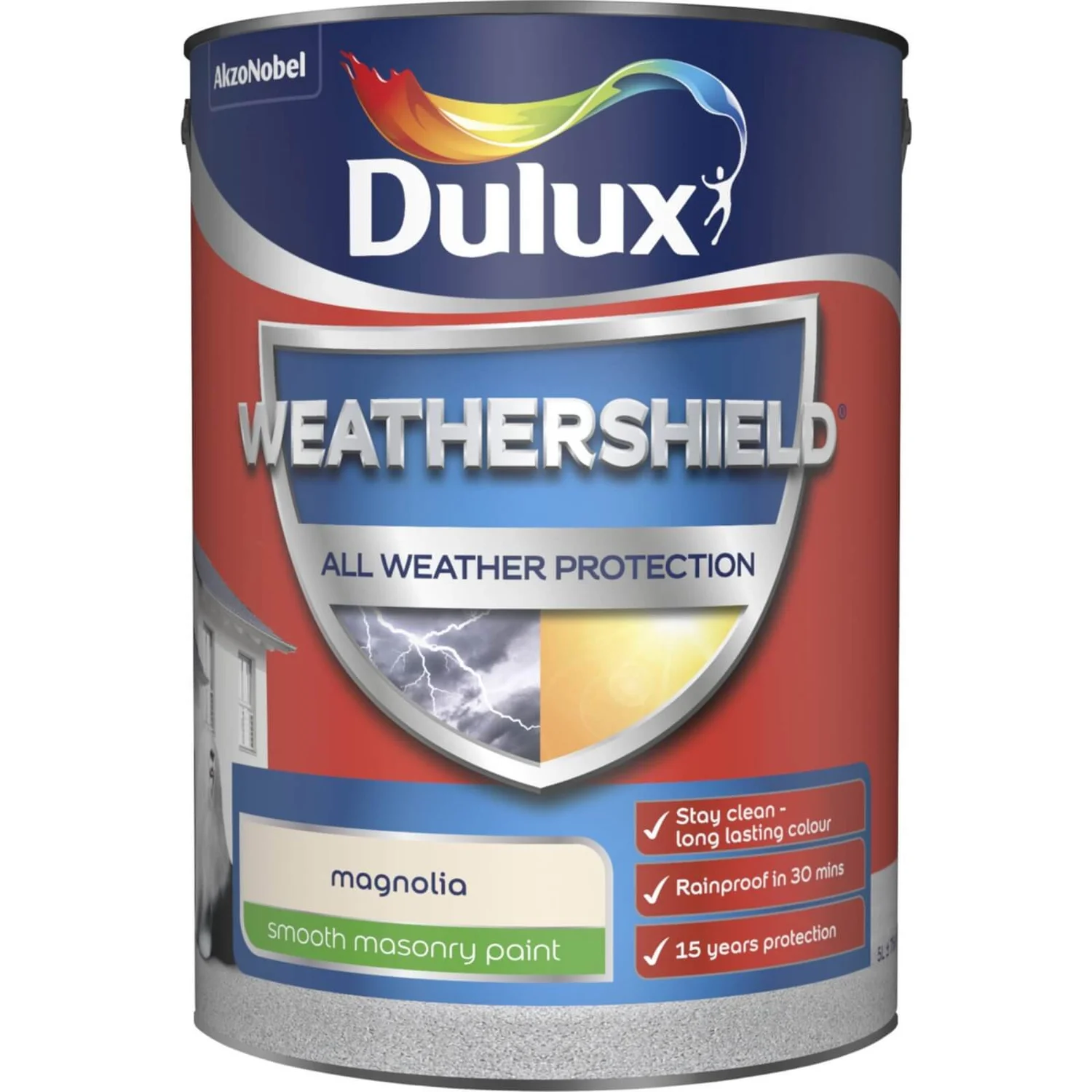 Dulux Weathershield All Weather Smooth Masonry Paint Magnolia - 5L 3 Dulux Weathershield All Weather Smooth Masonry Paint Magnolia - 5L