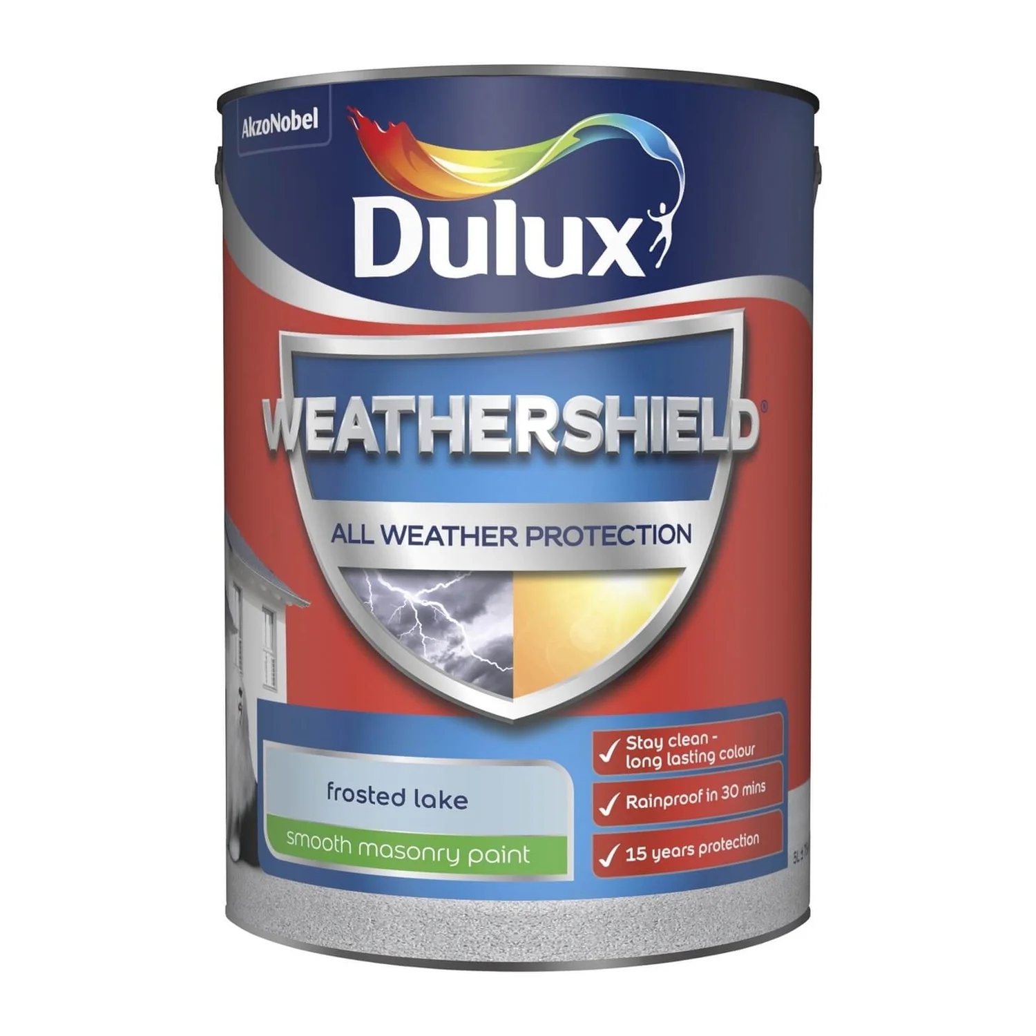Dulux Weathershield Smooth Masonry Paint Frosted Lake - 5L 3 Dulux Weathershield Smooth Masonry Paint Frosted Lake - 5L