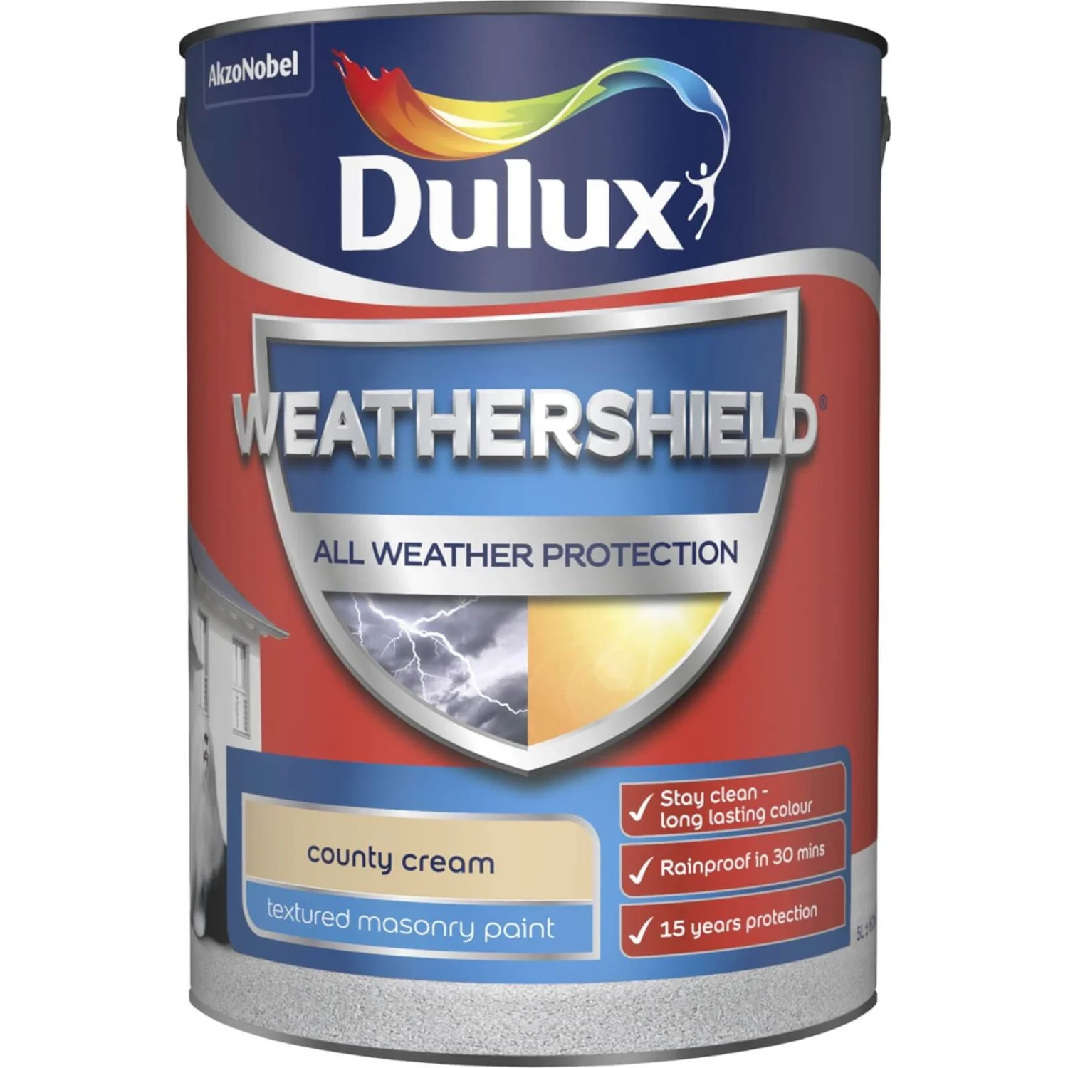 Dulux Weathershield All Weather Textured Masonry Paint Country Cream - 5L 3 Dulux Weathershield All Weather Textured Masonry Paint Country Cream - 5L
