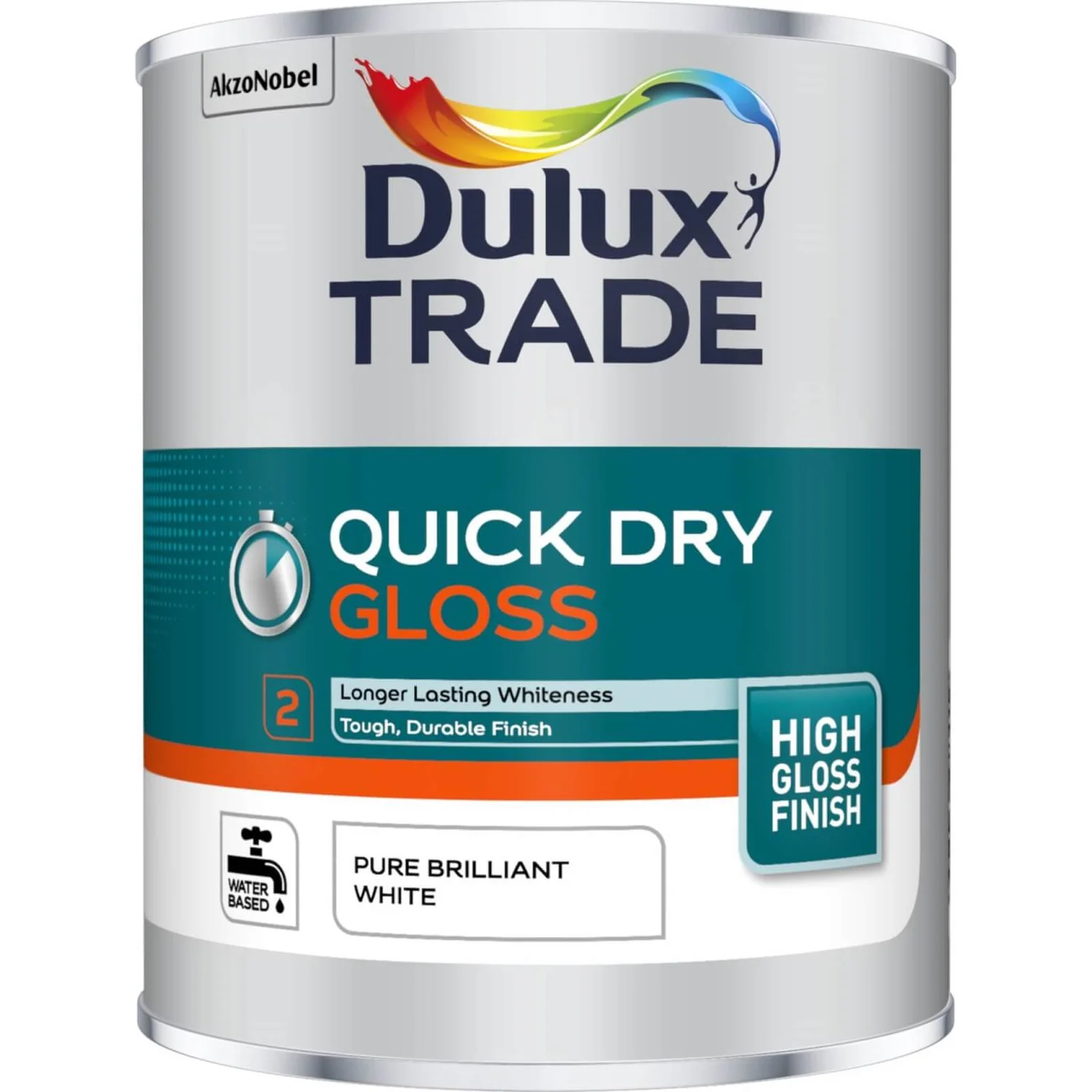 Dulux Trade Quick Drying Gloss Paint Pure Brilliant White - 1L 3 Dulux Trade Quick Drying Gloss Paint Pure Brilliant White - 1L