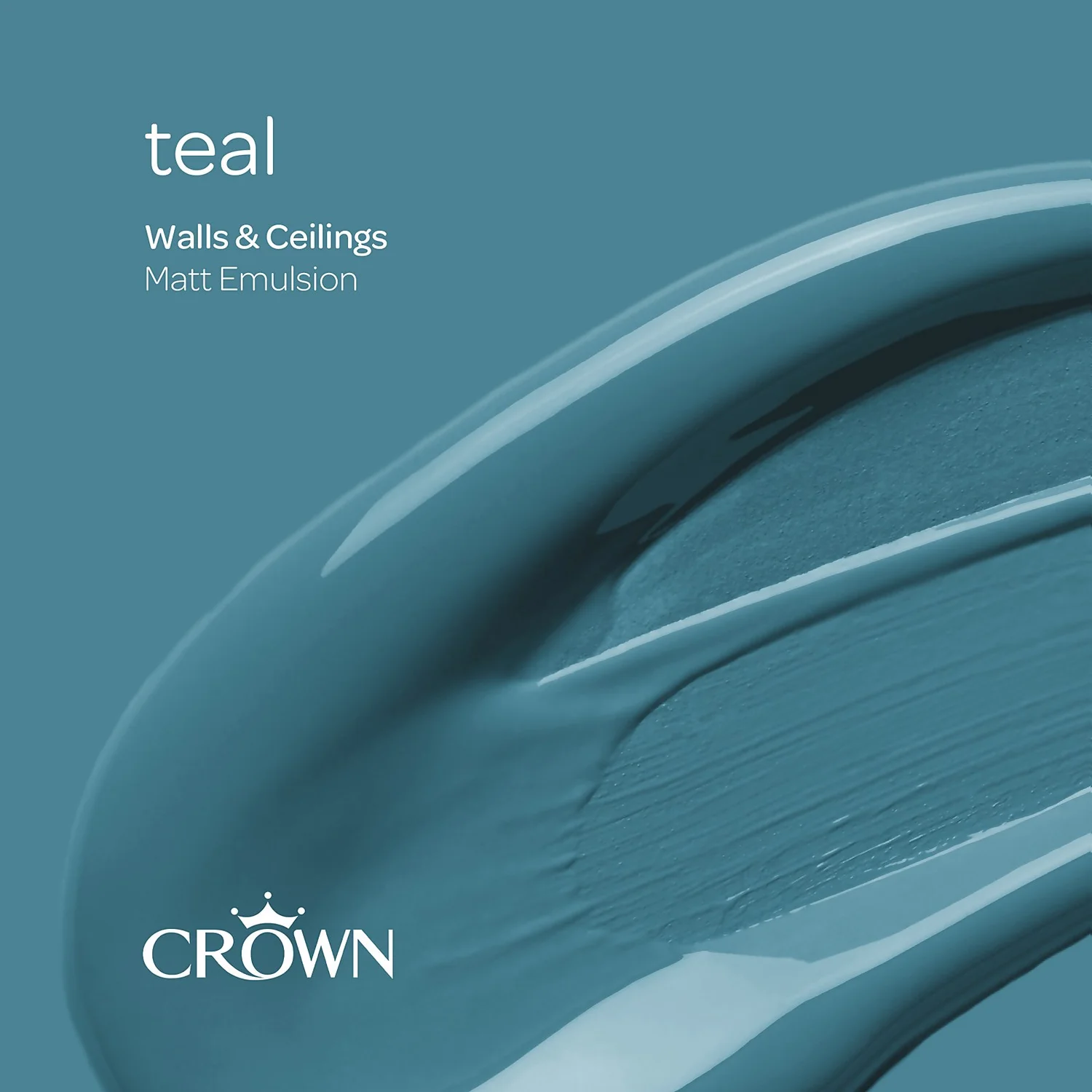 Crown Walls & Ceilings Matt Emulsion Paint Teal - Tester 40ml 7 Crown Walls & Ceilings Matt Emulsion Paint Teal - Tester 40ml - Image 5