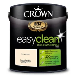 Crown Easyclean® Washable & Wipeable Multi Surface Matt Paint Ivory Cream® - 2.5L 19 Crown Easyclean® Washable & Wipeable Multi Surface Matt Paint Ivory Cream® - 2.5L -Laura Paint Shop 12823432 1204857377096268