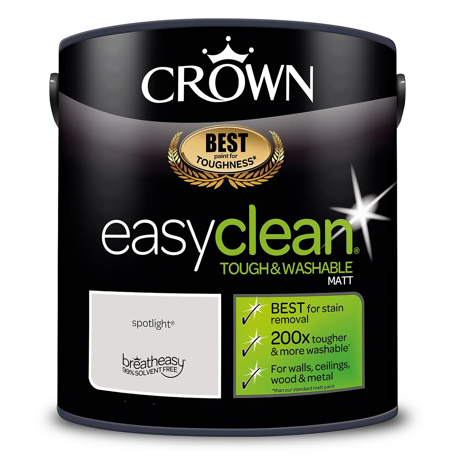 Crown Easyclean® Washable & Wipeable Multi Surface Matt Paint Spotlight® - 2.5L 11 Crown Easyclean® Washable & Wipeable Multi Surface Matt Paint Spotlight® - 2.5L - Image 9