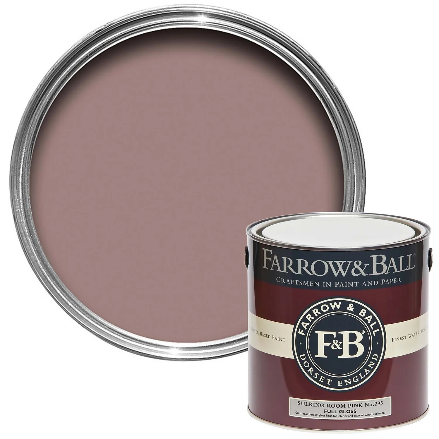 Farrow & Ball Full Gloss Paint Sulking Room Pink - 2.5L 3 Farrow & Ball Full Gloss Paint Sulking Room Pink - 2.5L