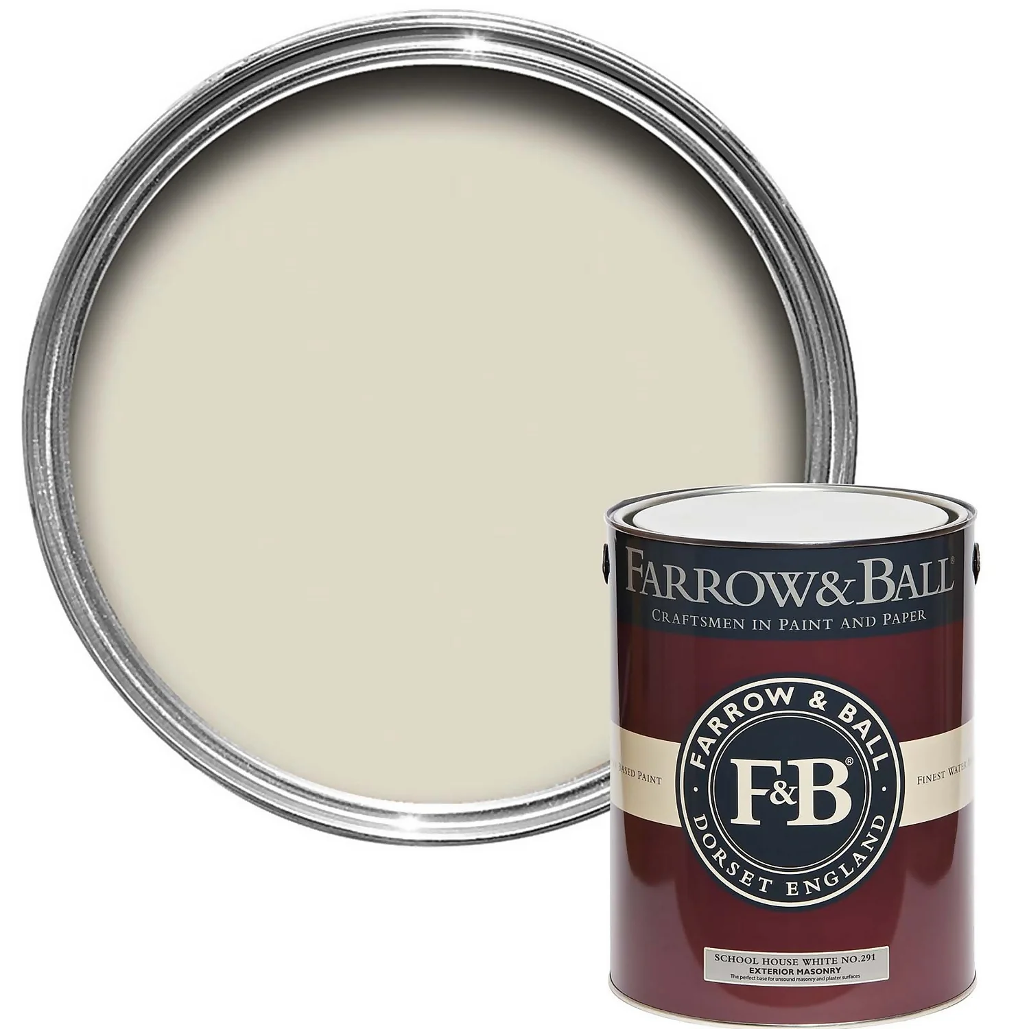 Farrow & Ball Exterior Masonry Paint School House White - 5L 3 Farrow & Ball Exterior Masonry Paint School House White - 5L