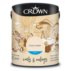 Crown Walls & Ceilings Matt Emulsion Paint Ivory Cream - 5L 19 Crown Walls & Ceilings Matt Emulsion Paint Ivory Cream - 5L -Laura Paint Shop 12827923 1524969528840053