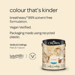 Crown Walls & Ceilings Matt Emulsion Paint Ivory Cream - 5L 15 Crown Walls & Ceilings Matt Emulsion Paint Ivory Cream - 5L -Laura Paint Shop 12827923 3364969528636158