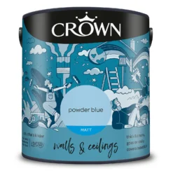 Crown Walls & Ceilings Matt Emulsion Paint Powder Blues - 2.5L -Laura Paint Shop 12832219 1674969528842603