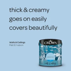 Crown Walls & Ceilings Matt Emulsion Paint Powder Blues - 2.5L -Laura Paint Shop 12832219 1824969528586859