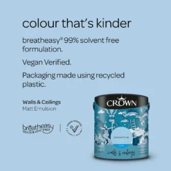 Crown Walls & Ceilings Matt Emulsion Paint Powder Blues - 2.5L -Laura Paint Shop 12832219 6164969528649085