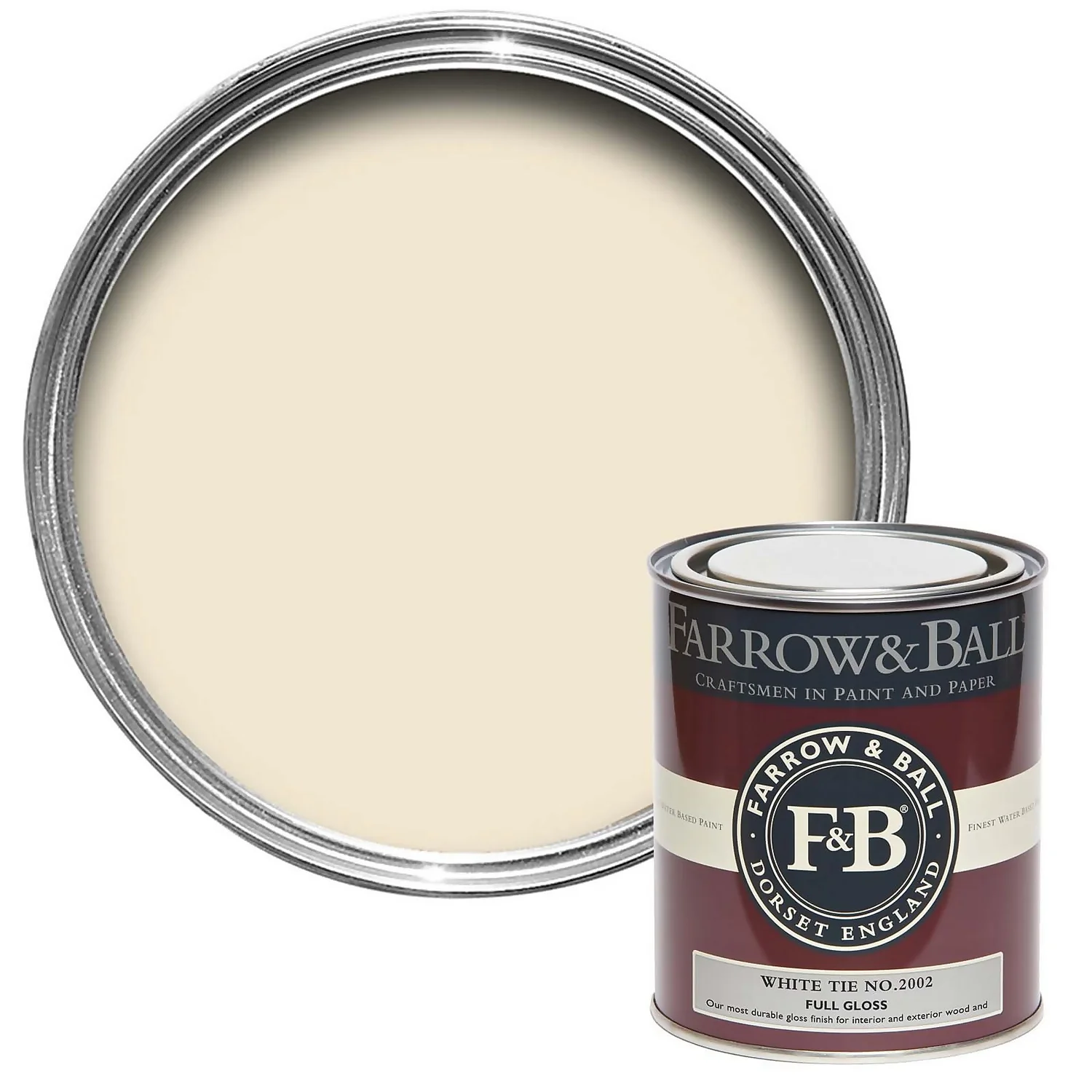 Farrow & Ball Full Gloss Paint White Tie - 750ml 3 Farrow & Ball Full Gloss Paint White Tie - 750ml