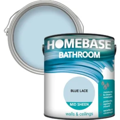 Homebase Bathroom Mid Sheen Paint - Blue Lace 2.5L
