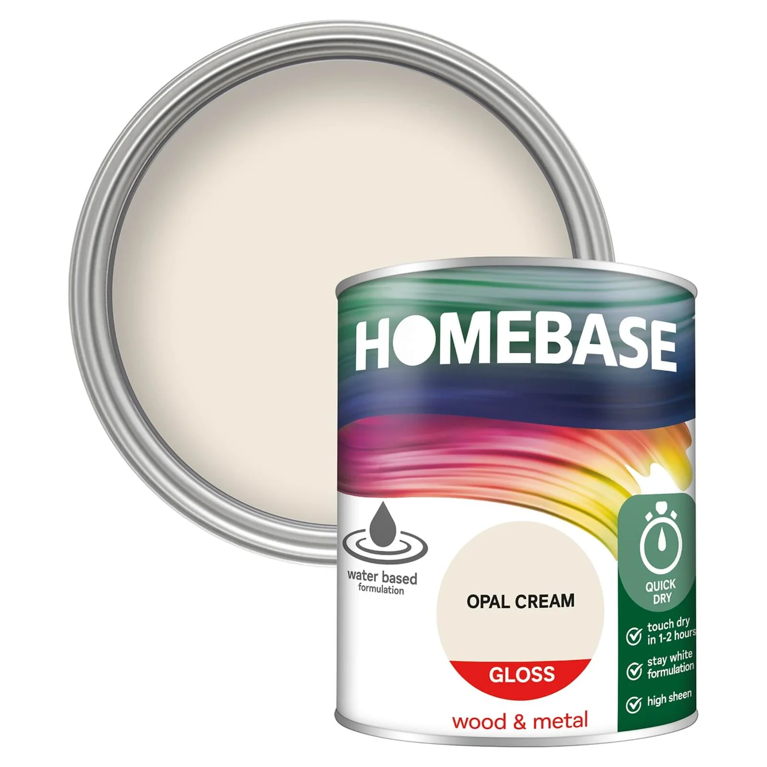 Homebase Interior Quick Dry Gloss Paint Opal Cream - 750ml 3 Homebase Interior Quick Dry Gloss Paint Opal Cream - 750ml