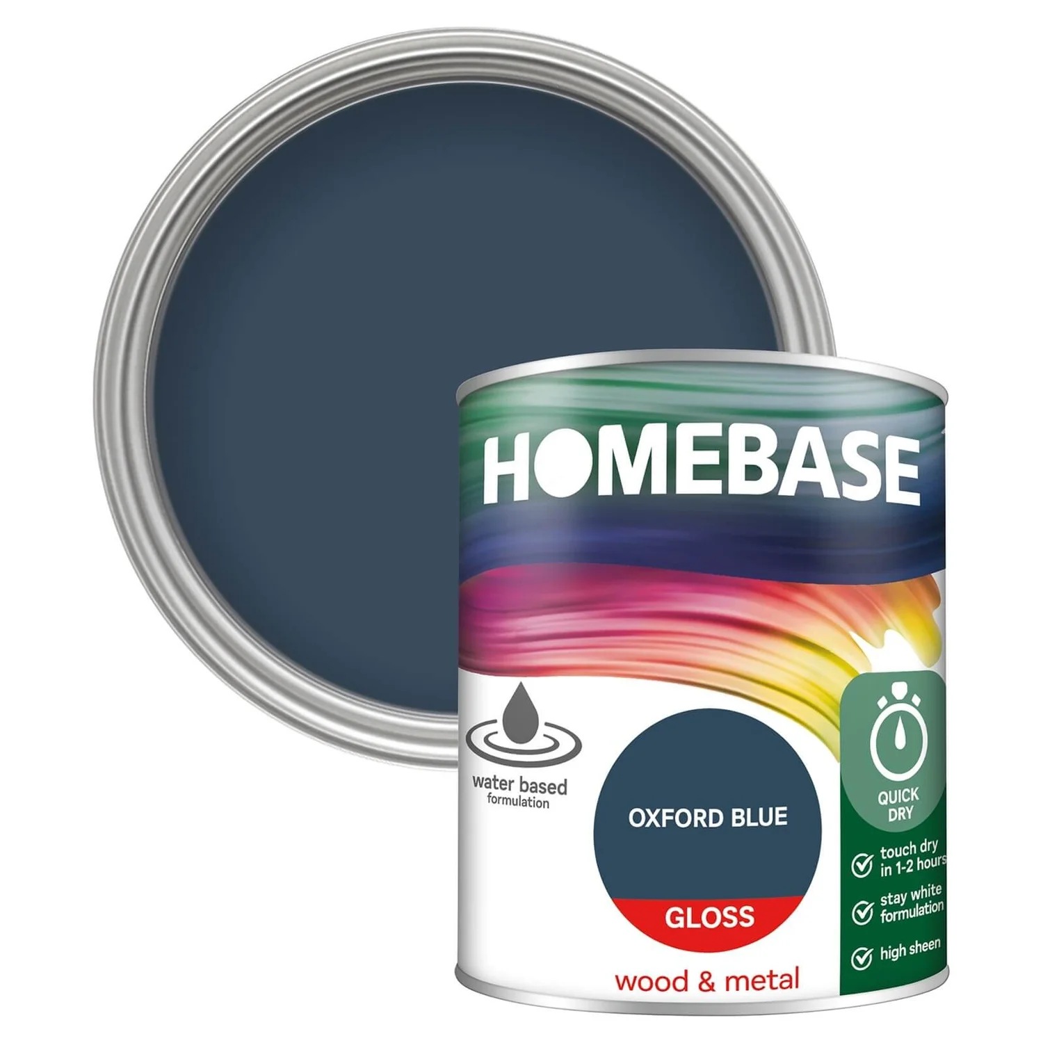Homebase Interior Quick Dry Gloss Paint Oxford Blue - 750ml 3 Homebase Interior Quick Dry Gloss Paint Oxford Blue - 750ml