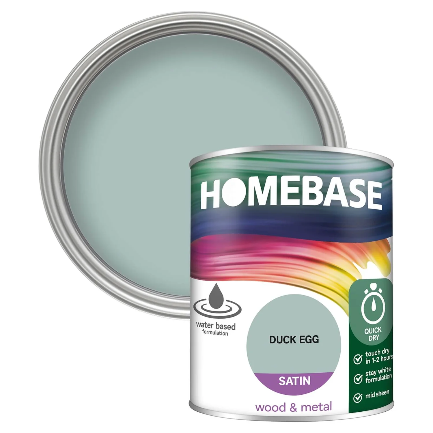 Homebase Interior Quick Dry Satin Paint Duck Egg - 750ml 3 Homebase Interior Quick Dry Satin Paint Duck Egg - 750ml