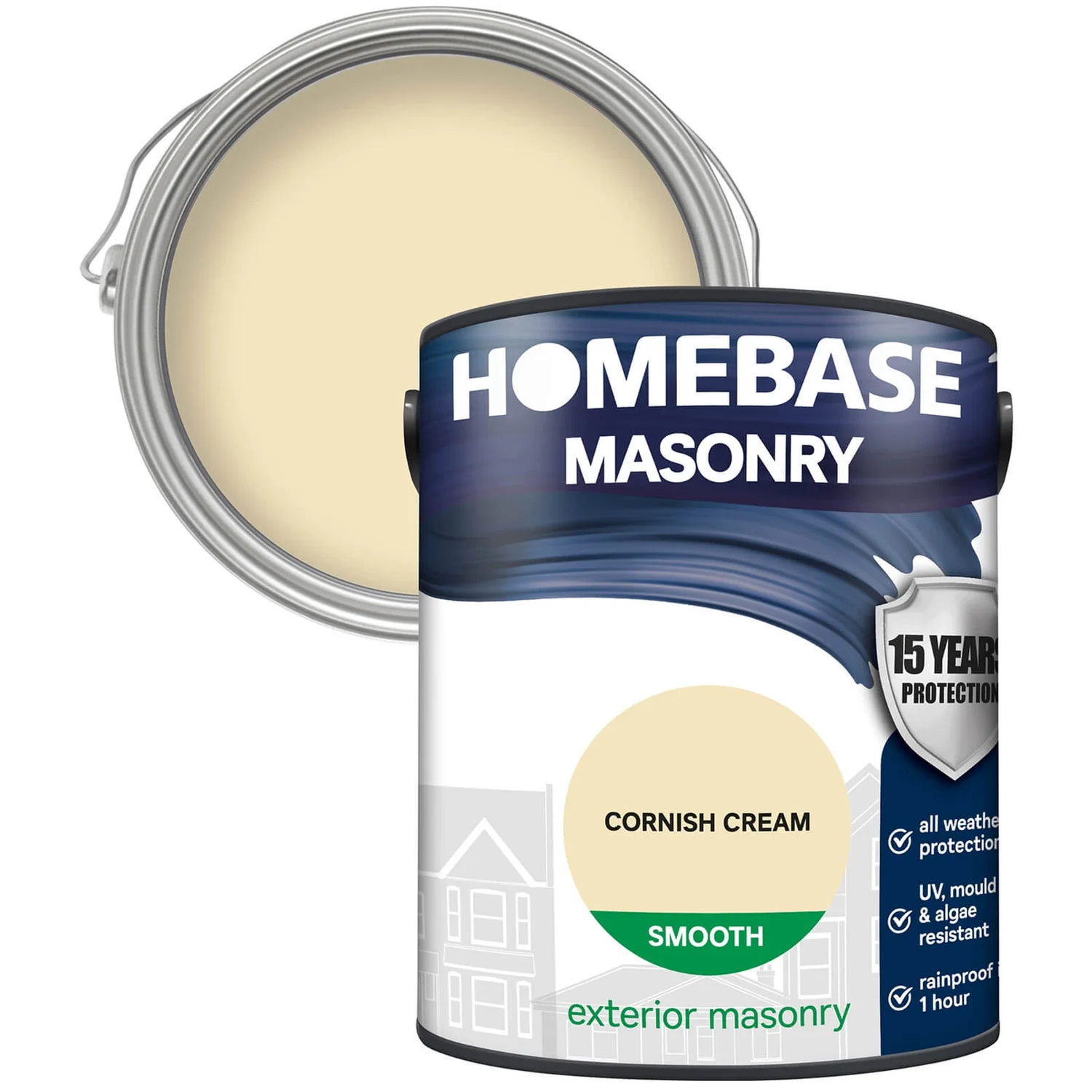 Homebase Smooth Masonry Paint - Cornish Cream 5L 3 Homebase Smooth Masonry Paint - Cornish Cream 5L