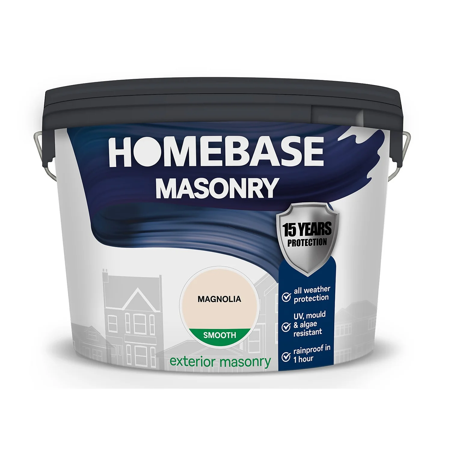 Homebase Smooth Masonry Paint - Magnolia 10L 4 Homebase Smooth Masonry Paint - Magnolia 10L - Image 2